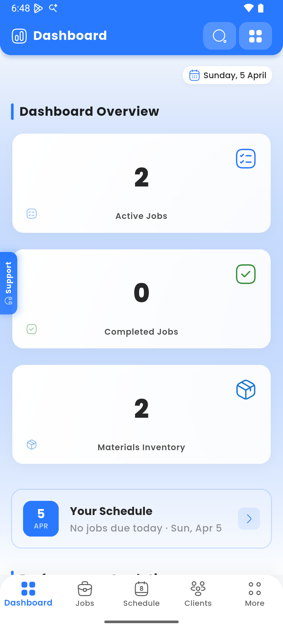 ProjectPal App Dashboard